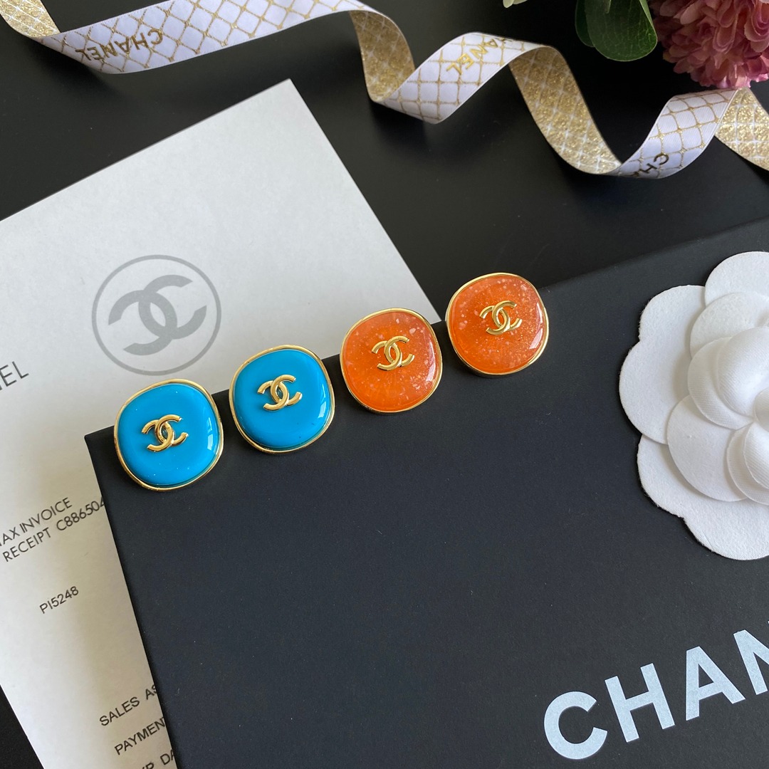 A754--Blue，A755--orange Chanel earring 107122