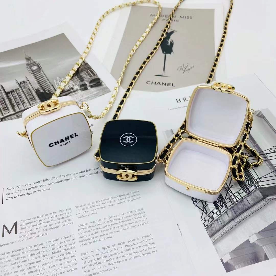 Chanel earphone box necklace Lipstick box