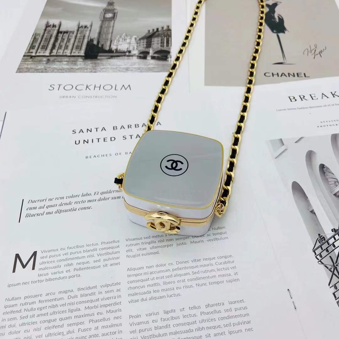 Chanel earphone box necklace Lipstick box