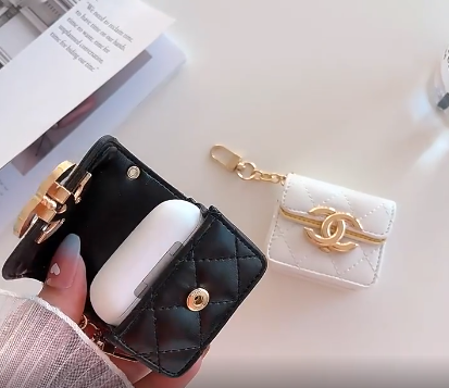 Chanel earphone Case with chain