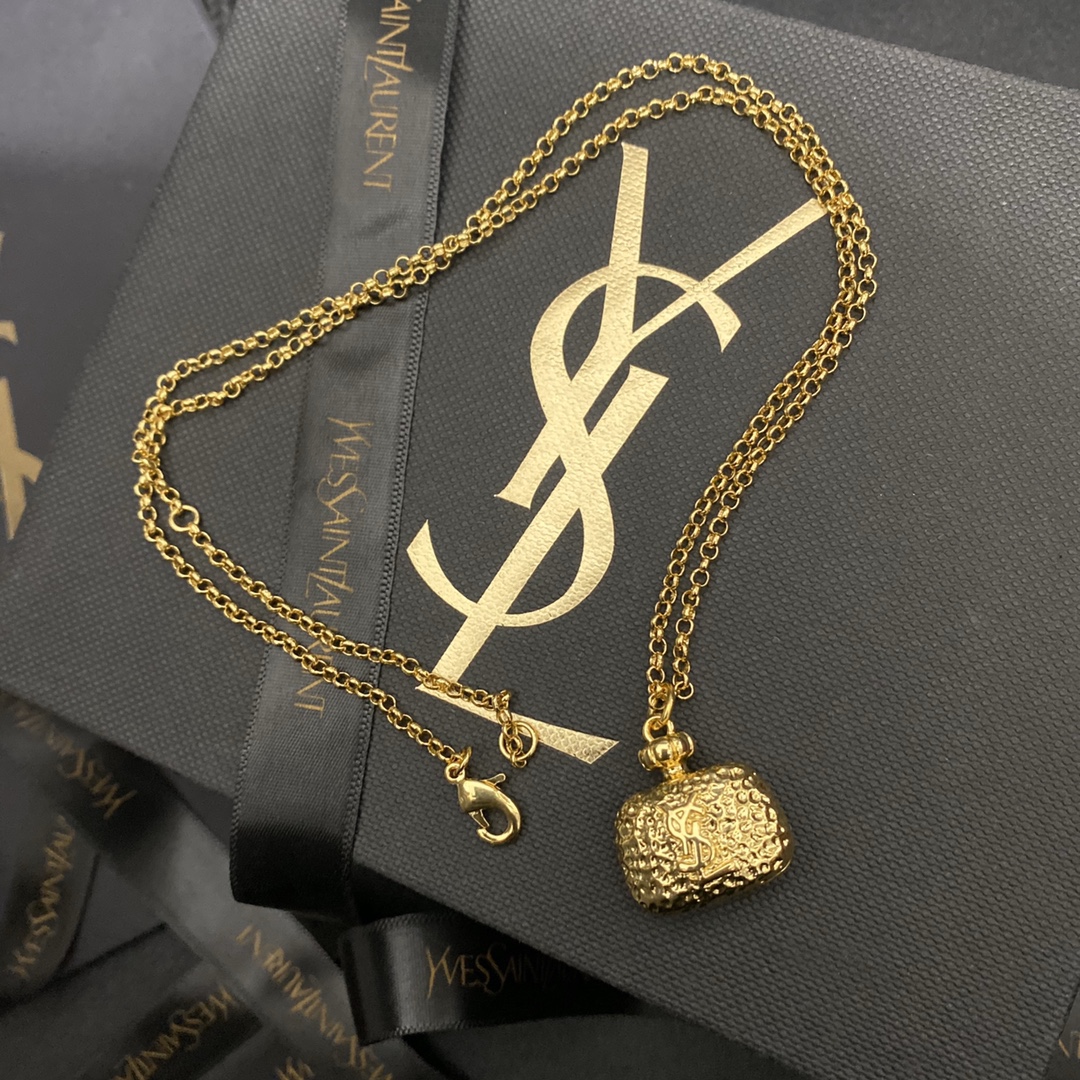 B273 YSL Saint Laurent copper necklace 108279