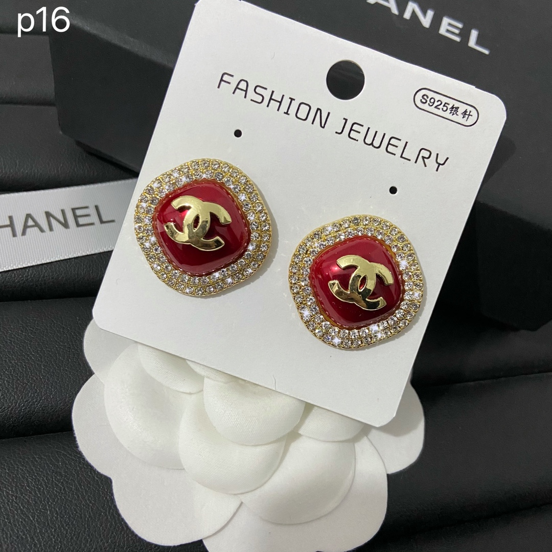 Fashion Red crystal chanel earring 108635