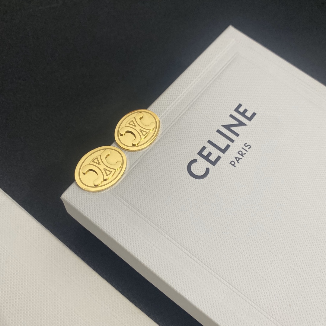 A213 CELINE gold earrings stud