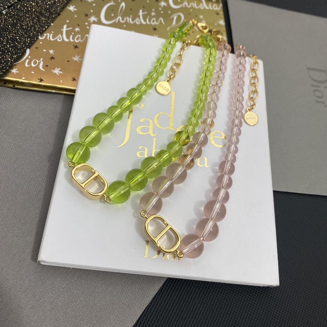 B384/B385 Sweet Color Pink/Green Dior necklace 109443