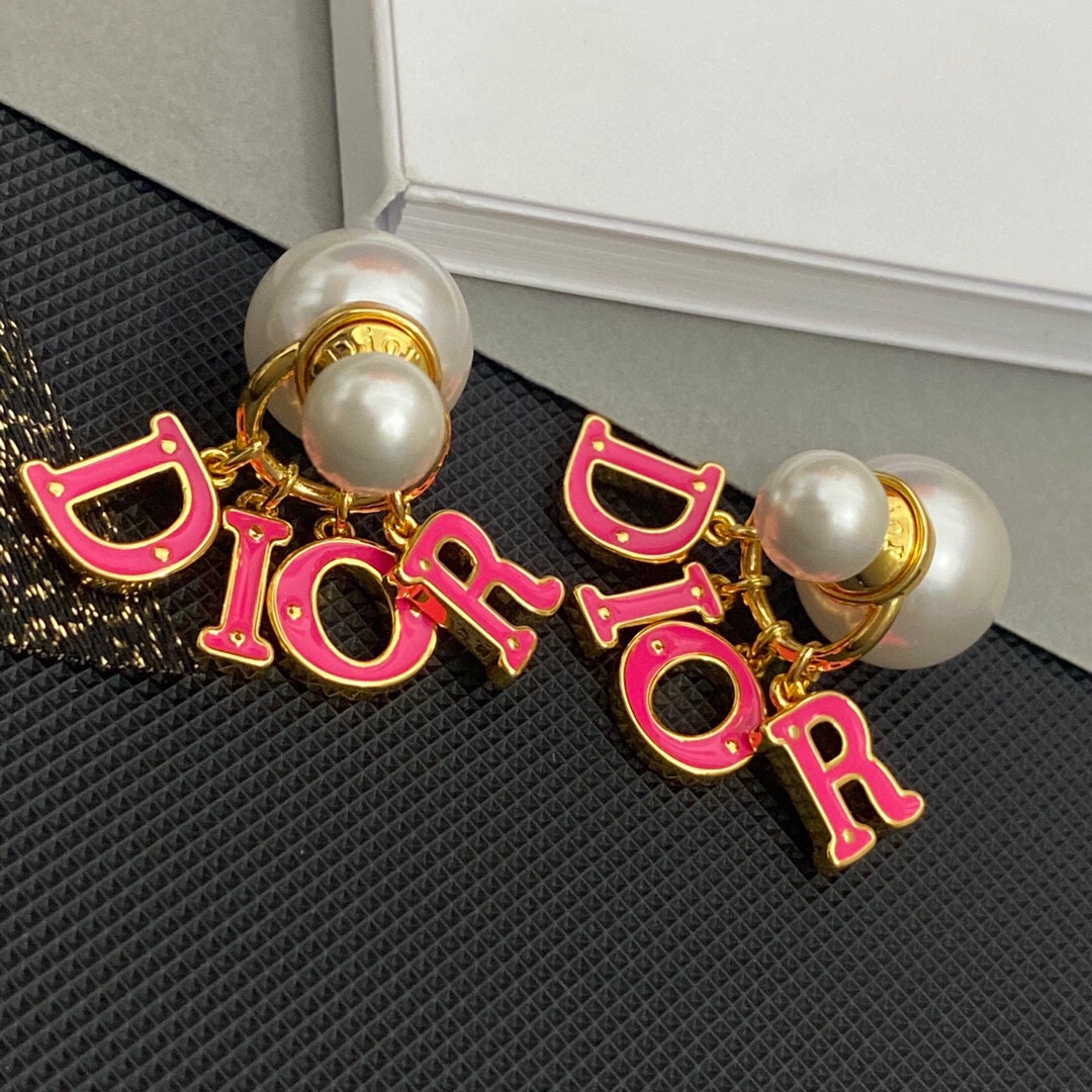 Dior pink pearls earrings 109702