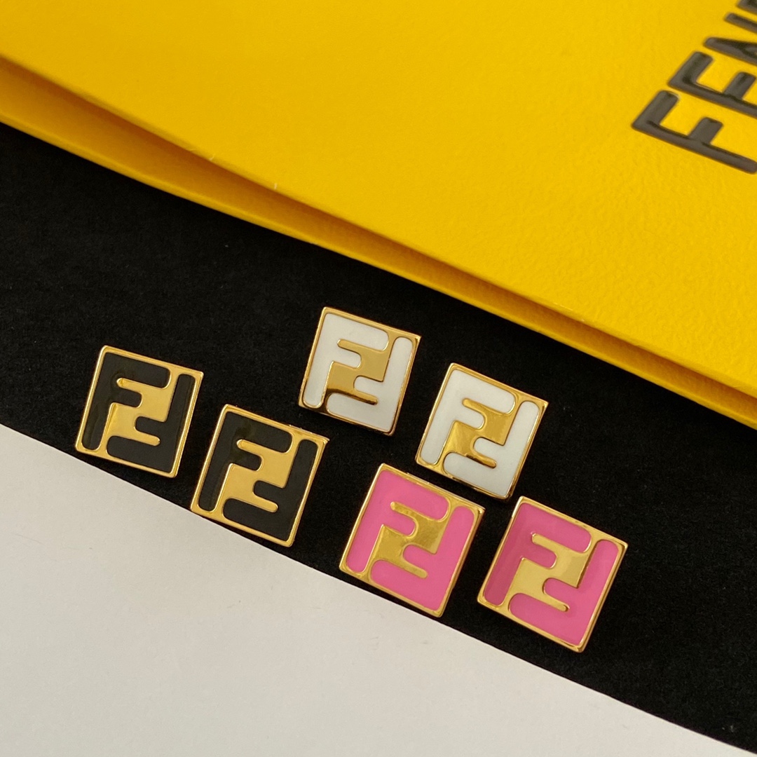 Fendi enamel square earrings 109914