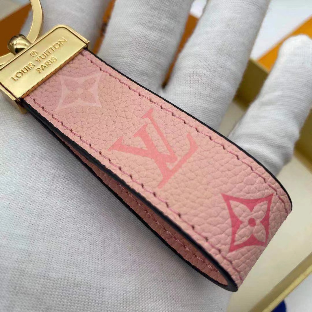 LV Louis vuitton leather Monogram key chain/hoop