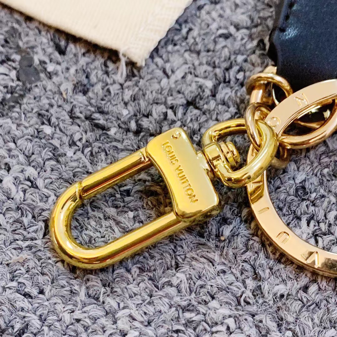 LV Louis vuitton leather Monogram key chain/hoop