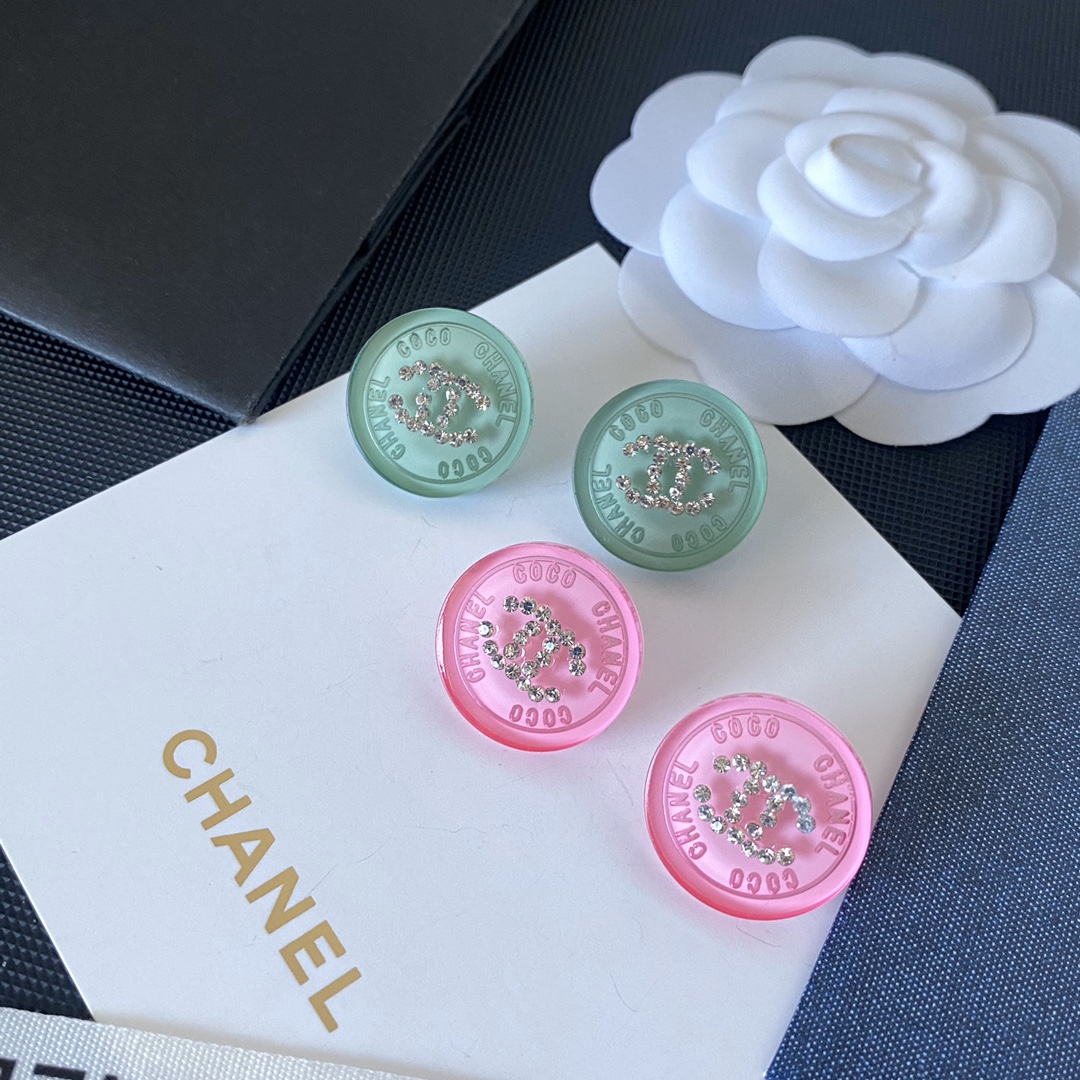 A370 Chanel Pink/Green earrings