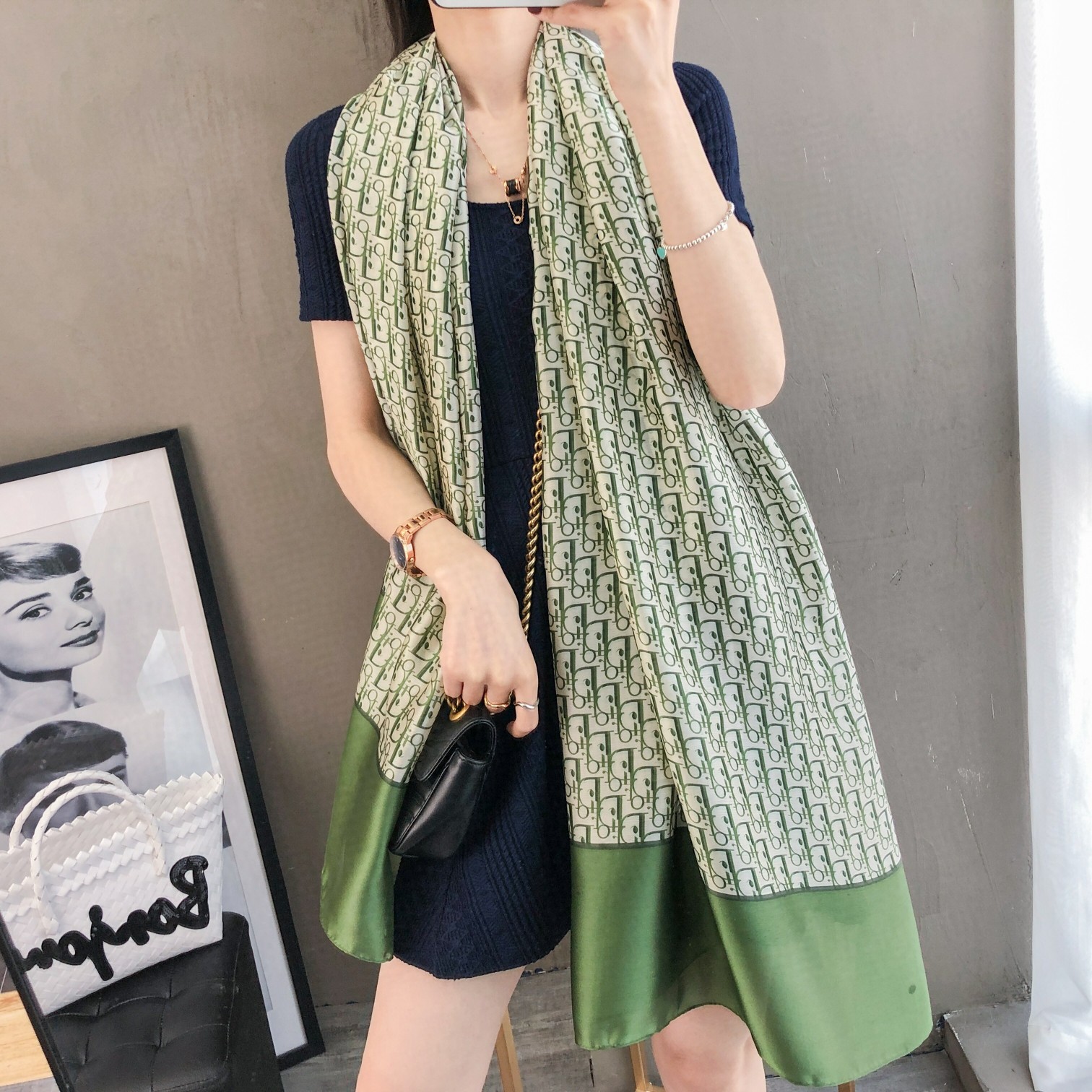 Dior long silk Scarf 110251