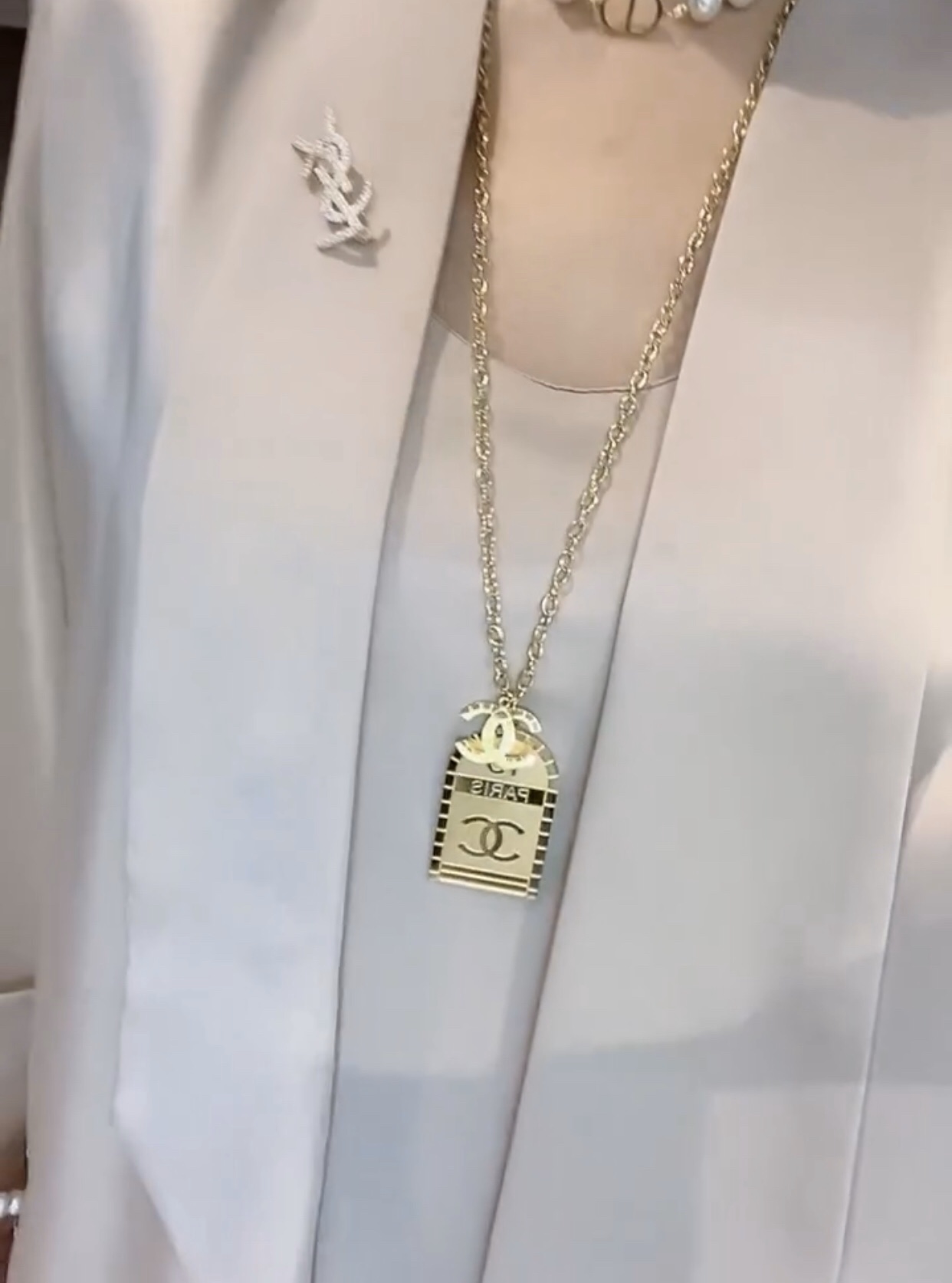 Chanel long Titanium steel necklace 110472