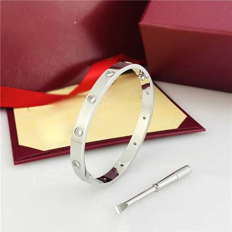 Silver Cartier unfading love Bracelet 10 diamond