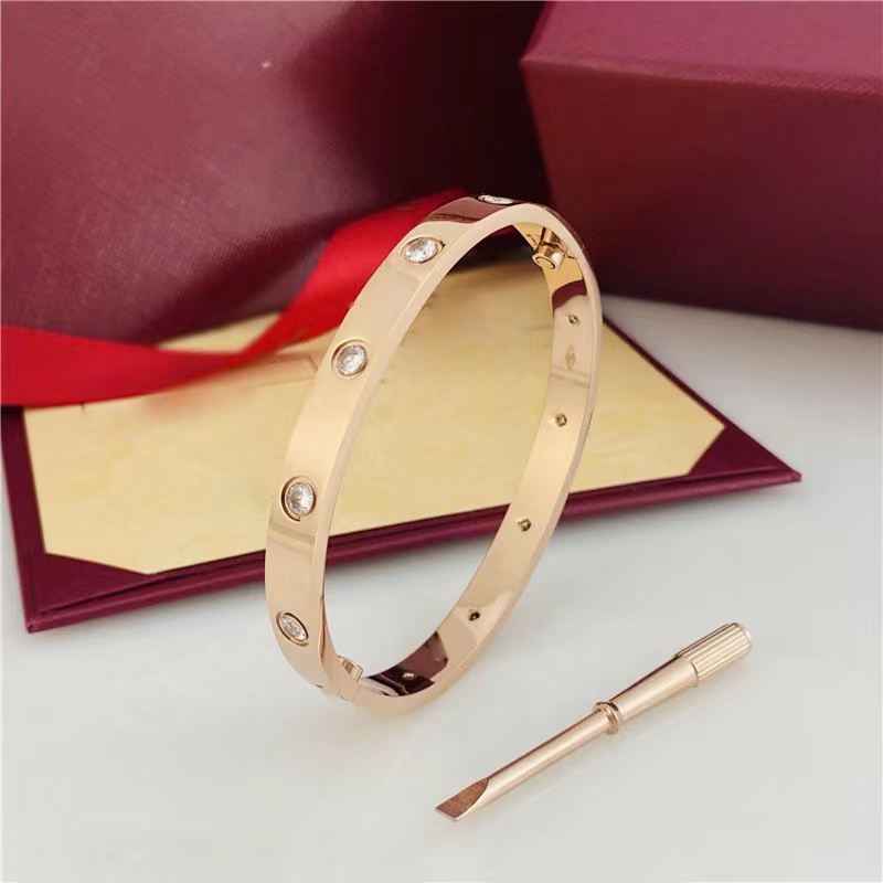 Rose gold Cartier unfading love Bracelet 10 diamond