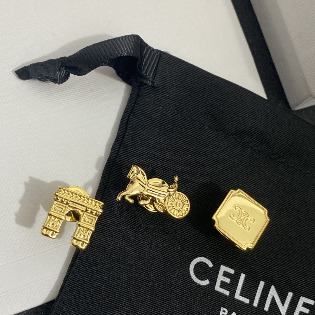 C258 CELINE mini brooch 3 in 1 set