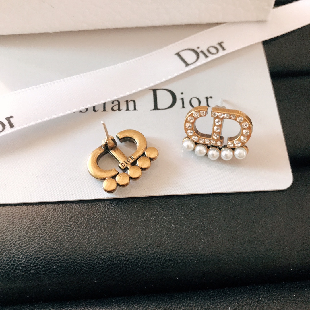 Dior CD vintage copper earrings 110752