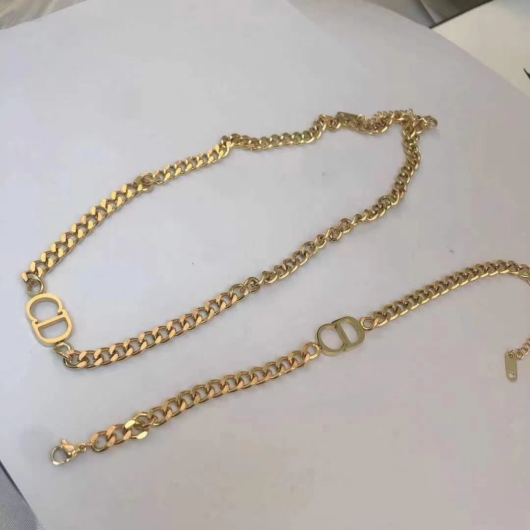 Dior CD titanium steel necklace 111011