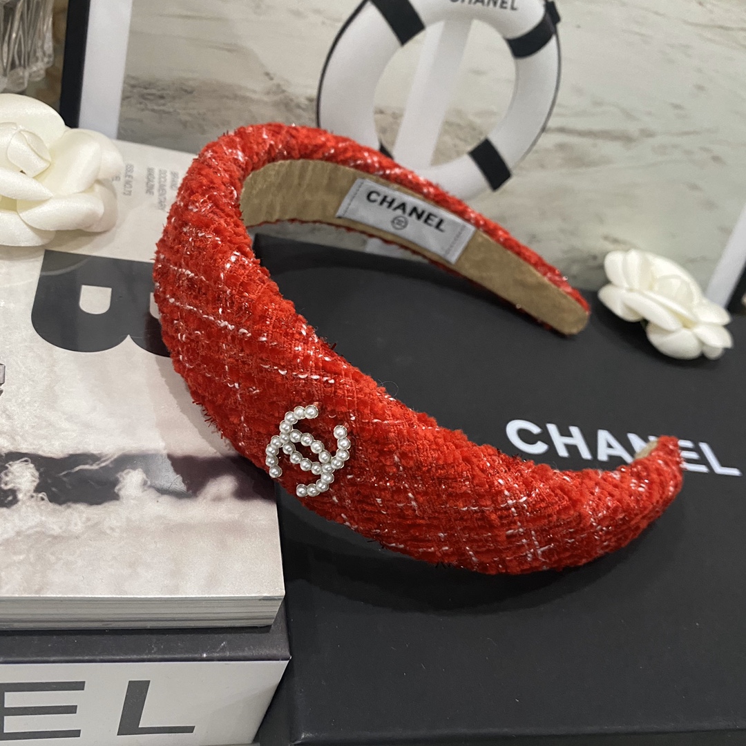 FG4046 Chanel red hairband/headband
