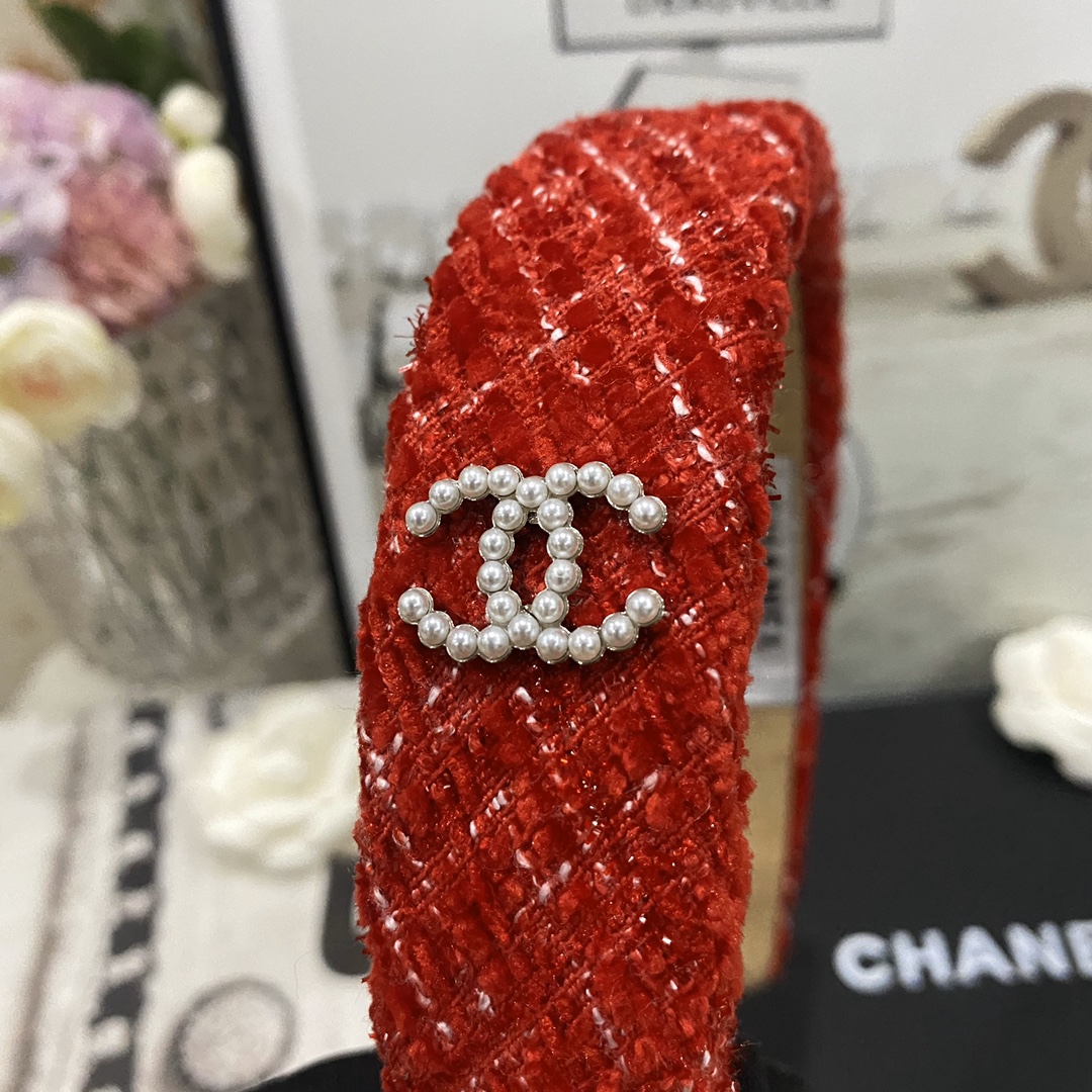 FG4046 Chanel red hairband/headband