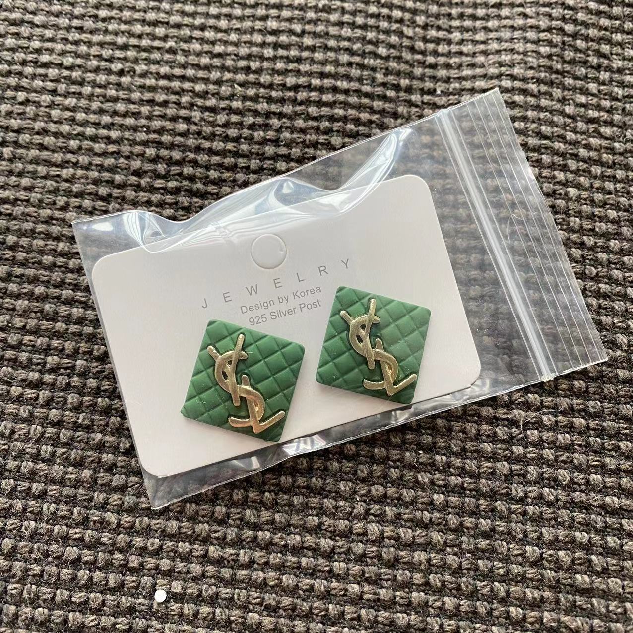 Big sale! Ysl Green square earrings New