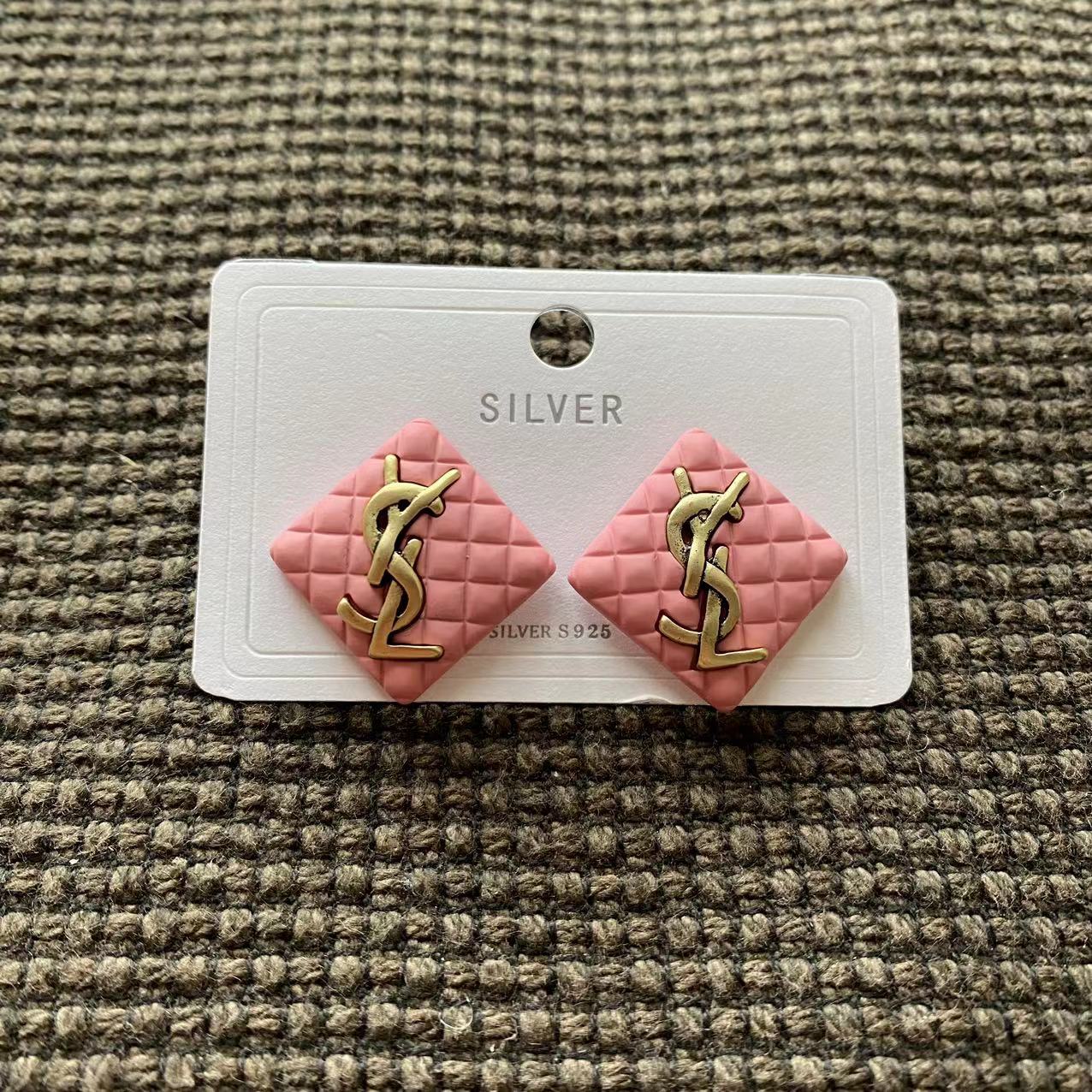 Big sale! Ysl Pink square earrings New