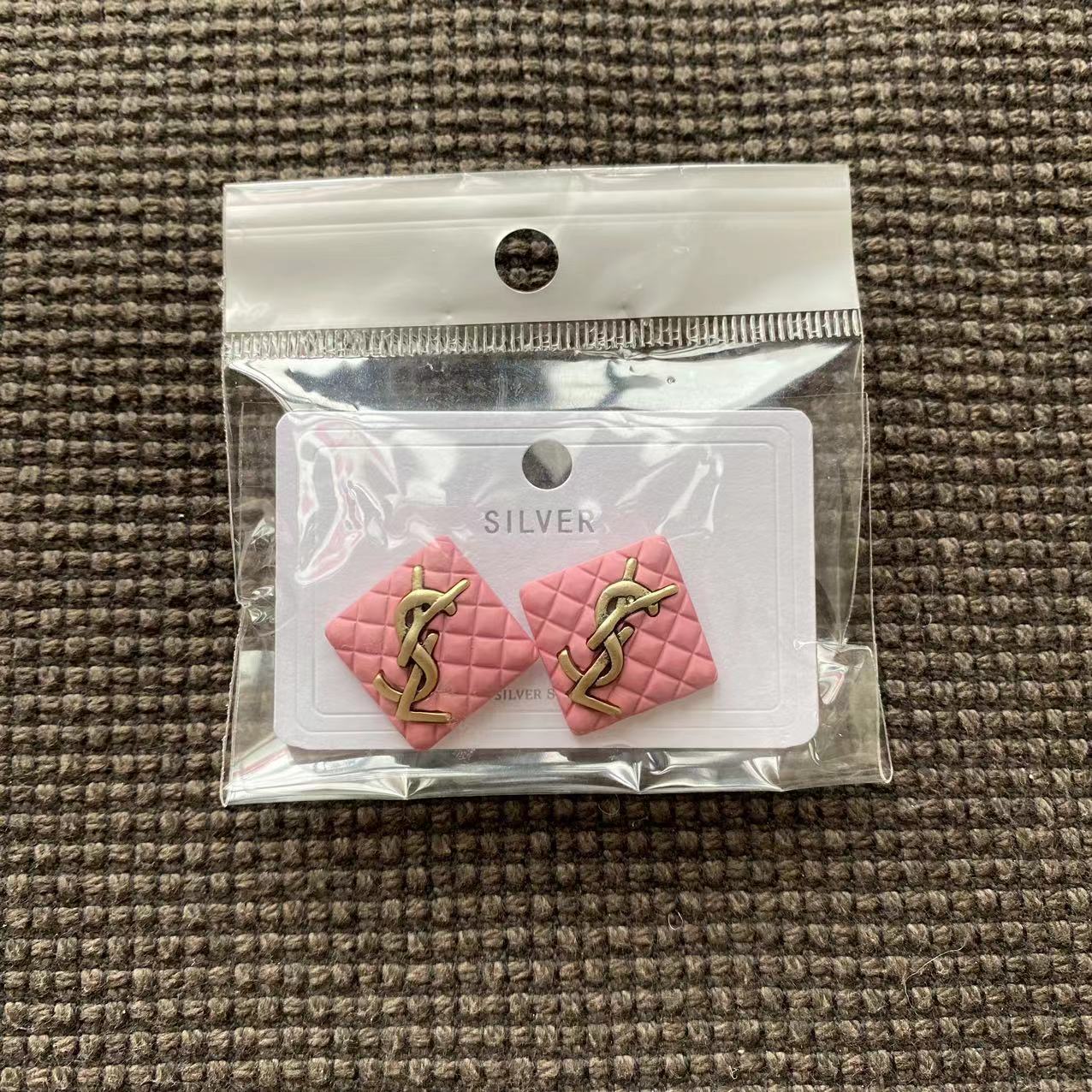 Big sale! Ysl Pink square earrings New