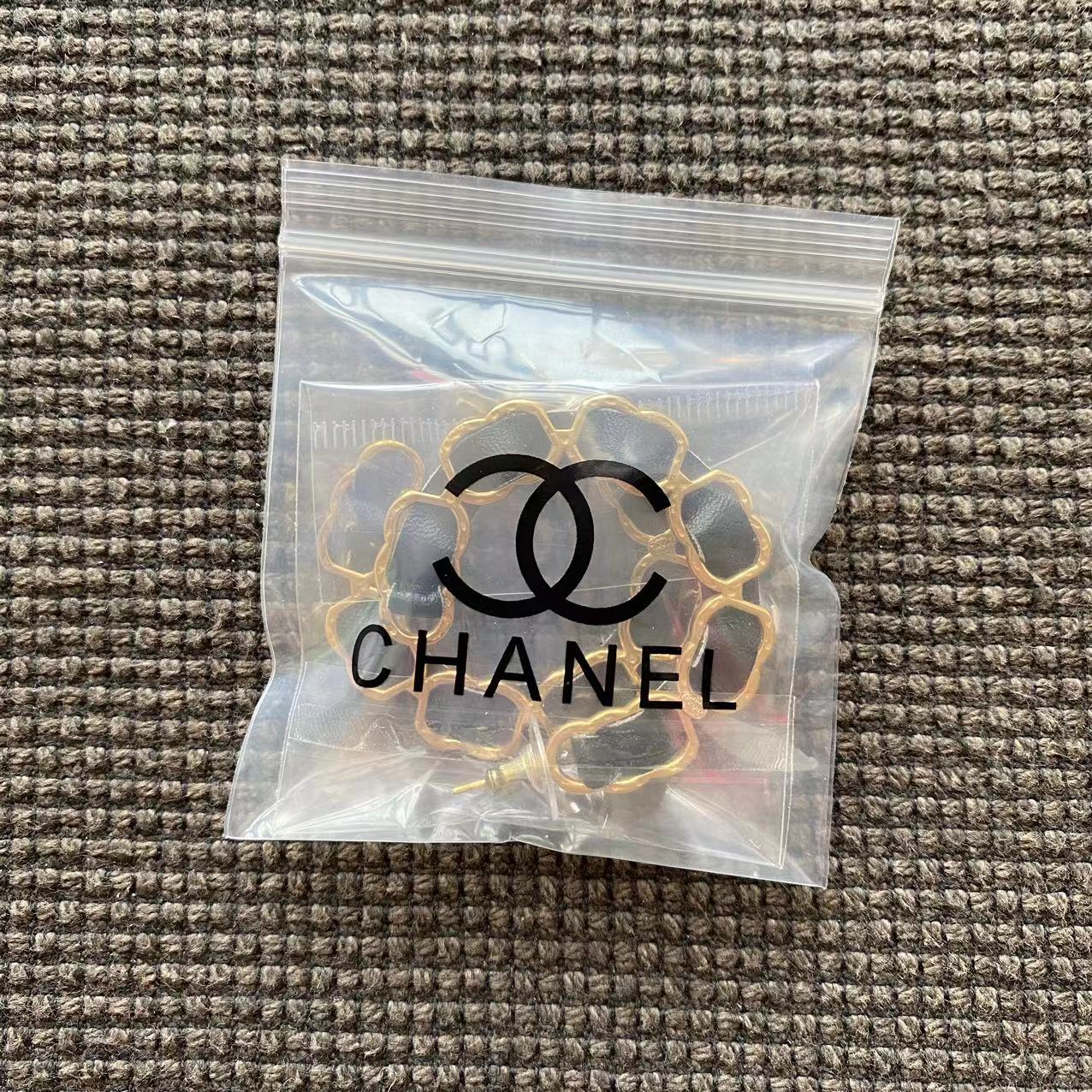 Big sale! New Chanel lambskin hoop earrings
