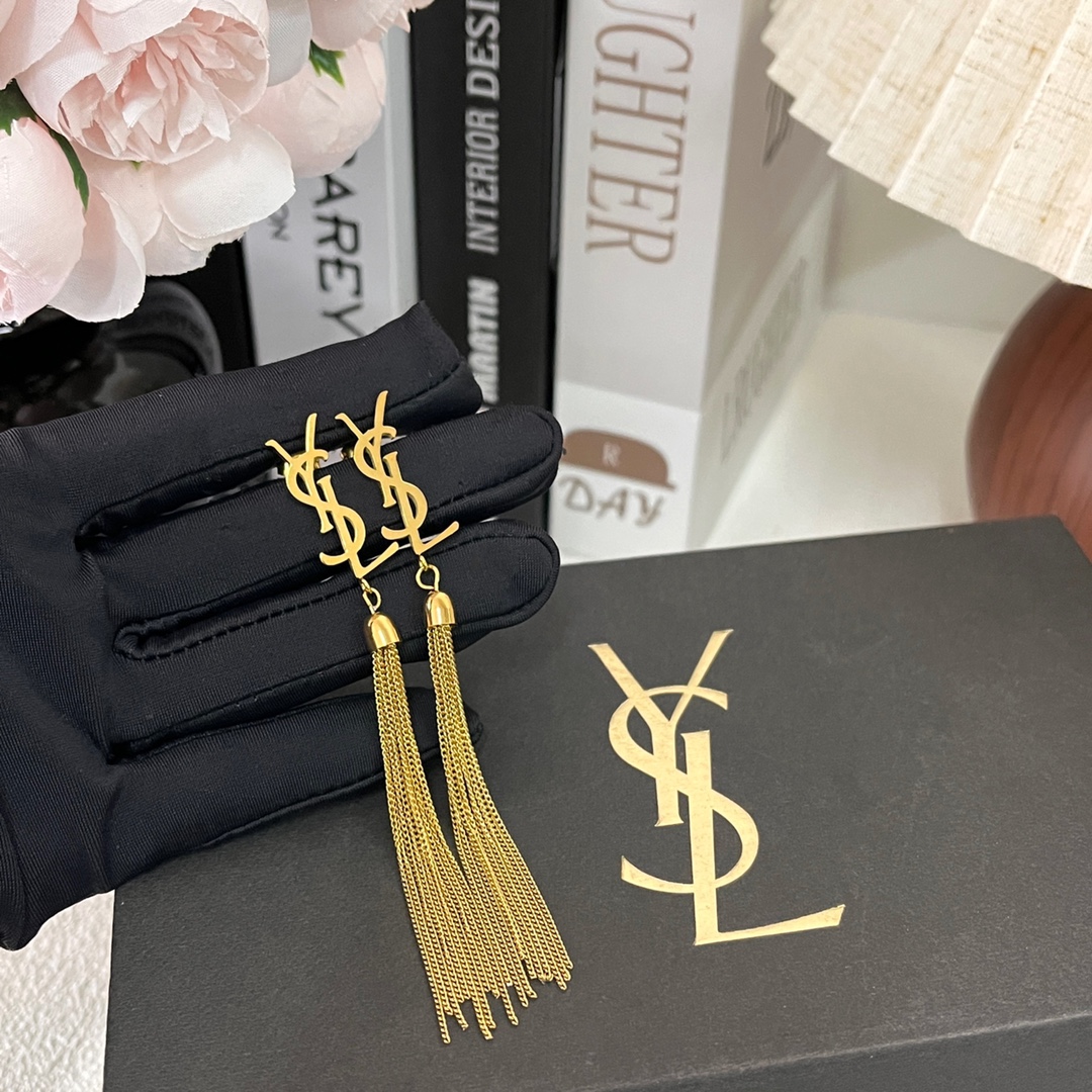 A909 YSL tassels earrings