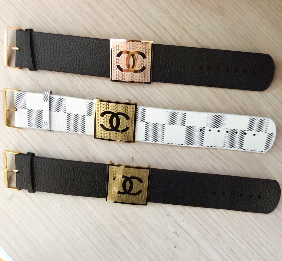 Chanel square leather bracelet