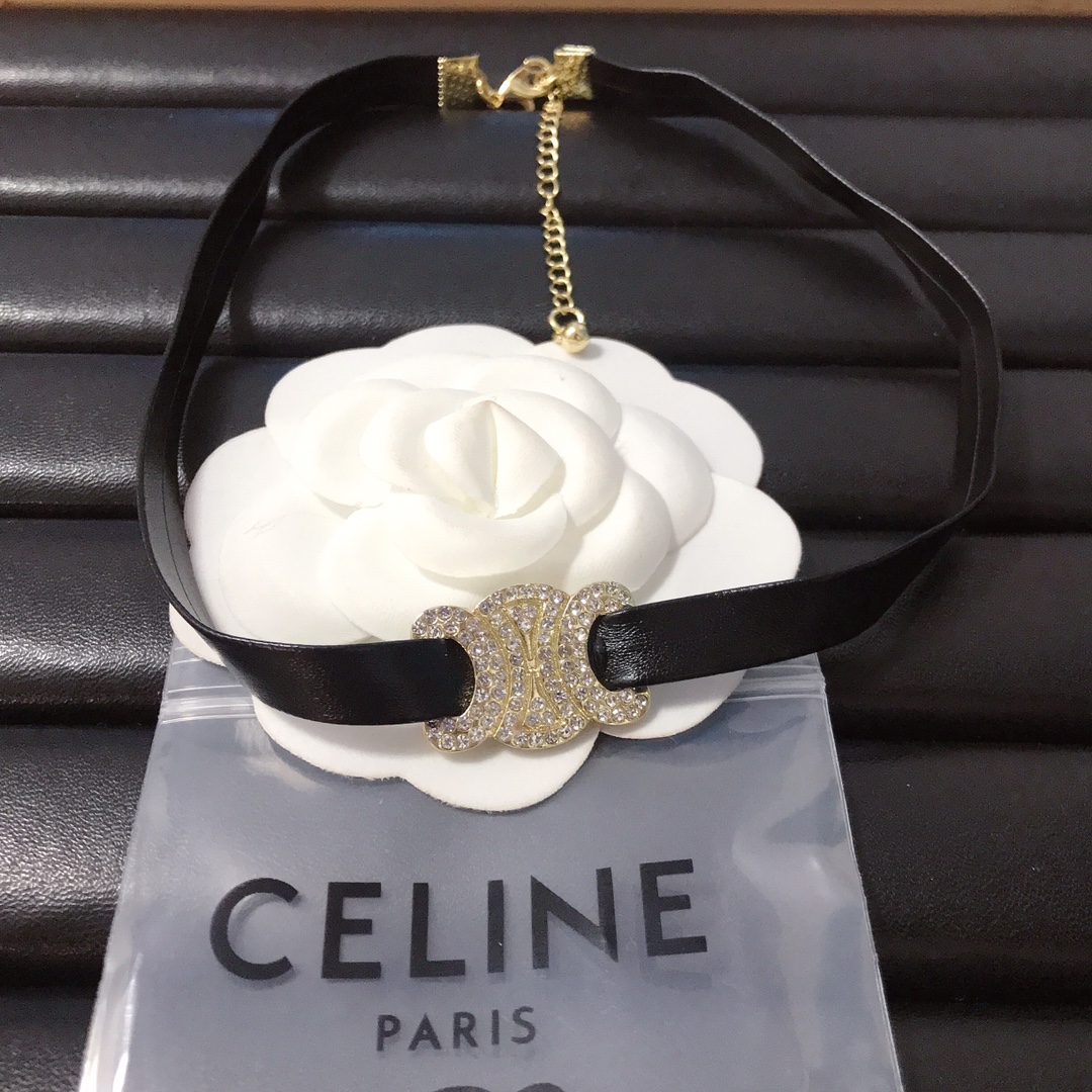 Celine choker leather necklace 112235