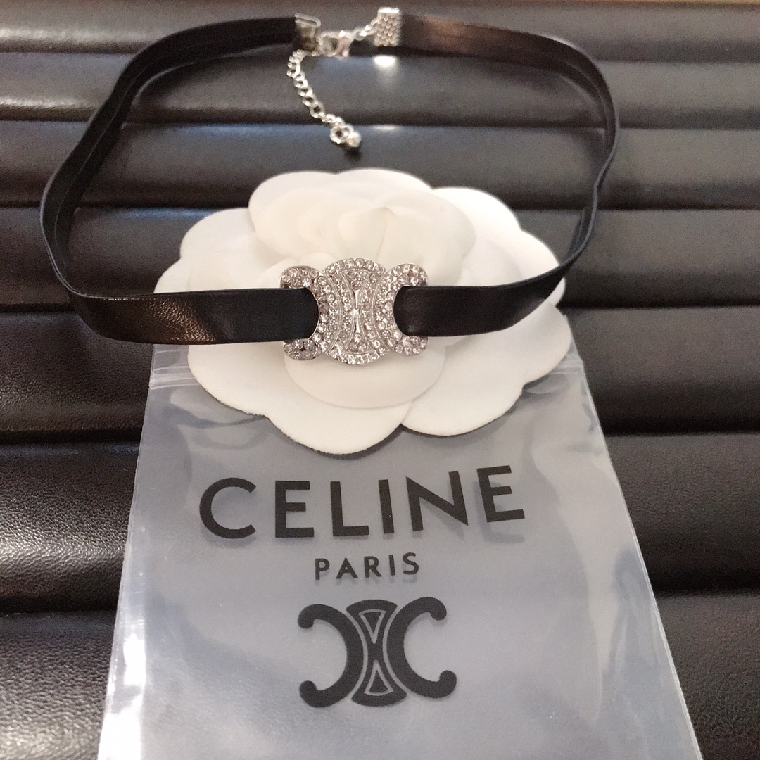 Celine choker leather necklace 112235