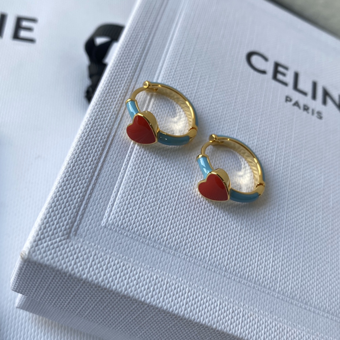 Celine shop heart earrings
