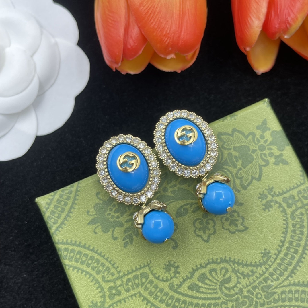 Gucci vintage blue earrings