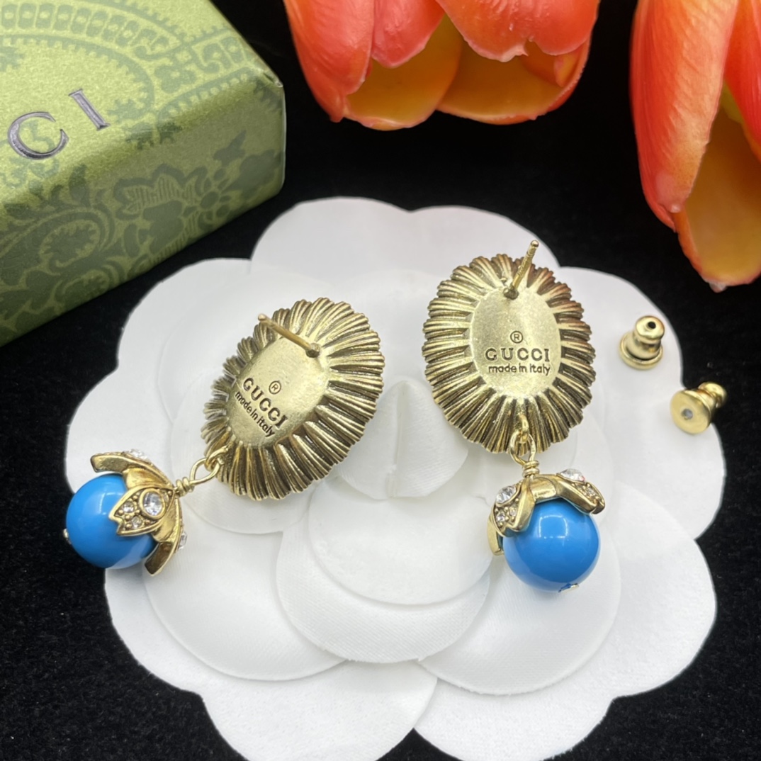 Gucci vintage blue earrings