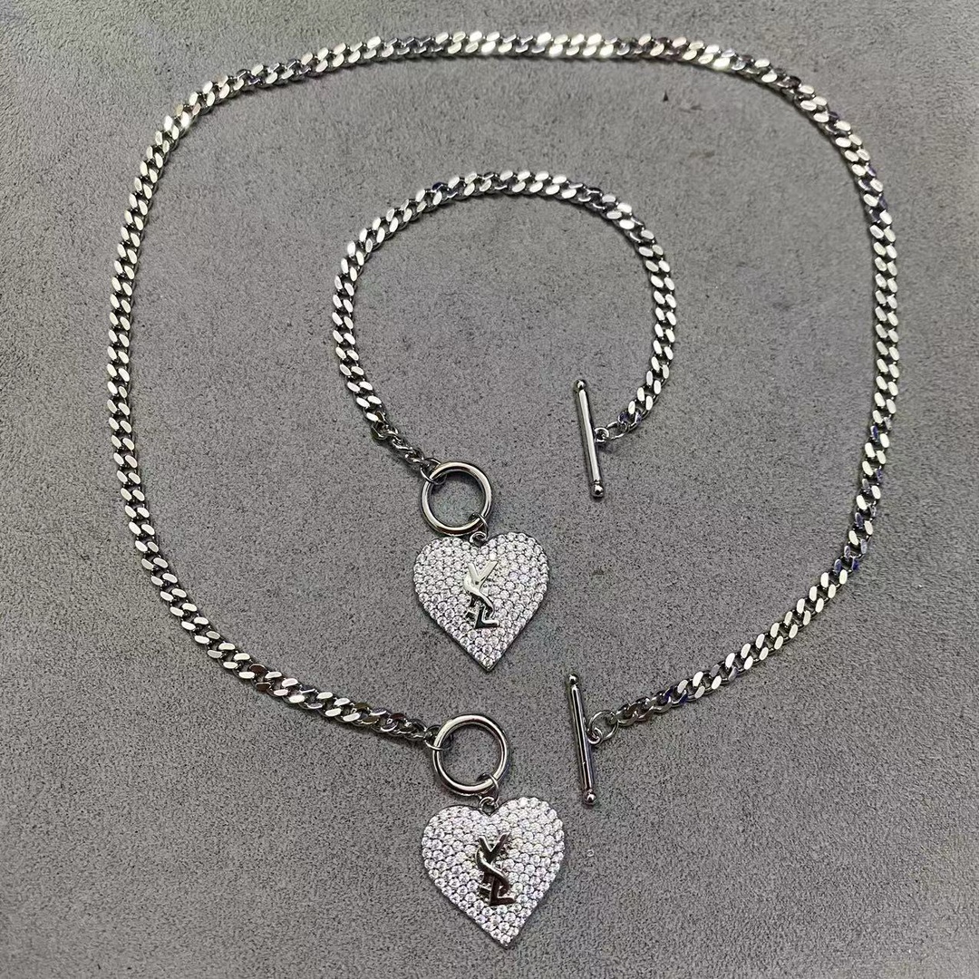 YSL Crystal heart bracelet/necklace