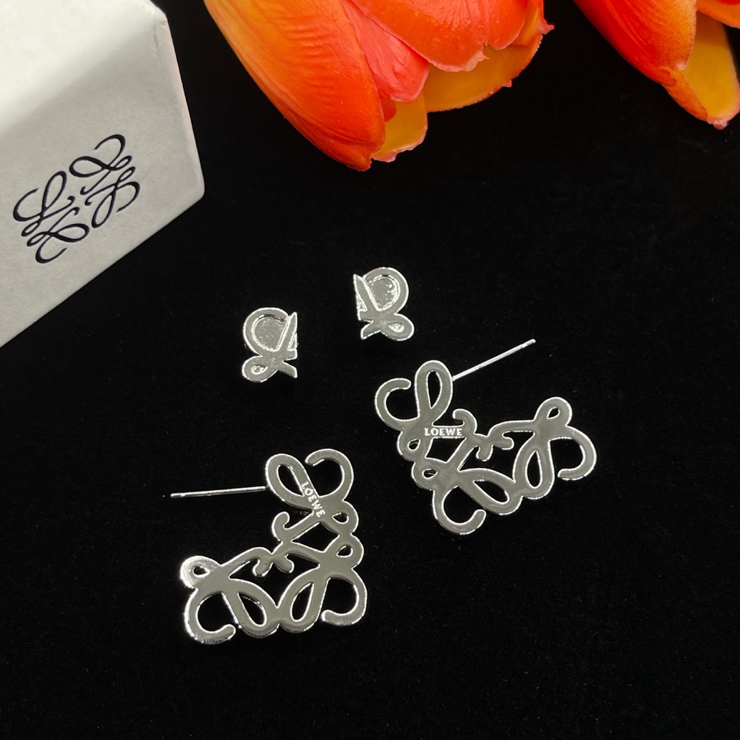 LOEWE earrings silver 112564