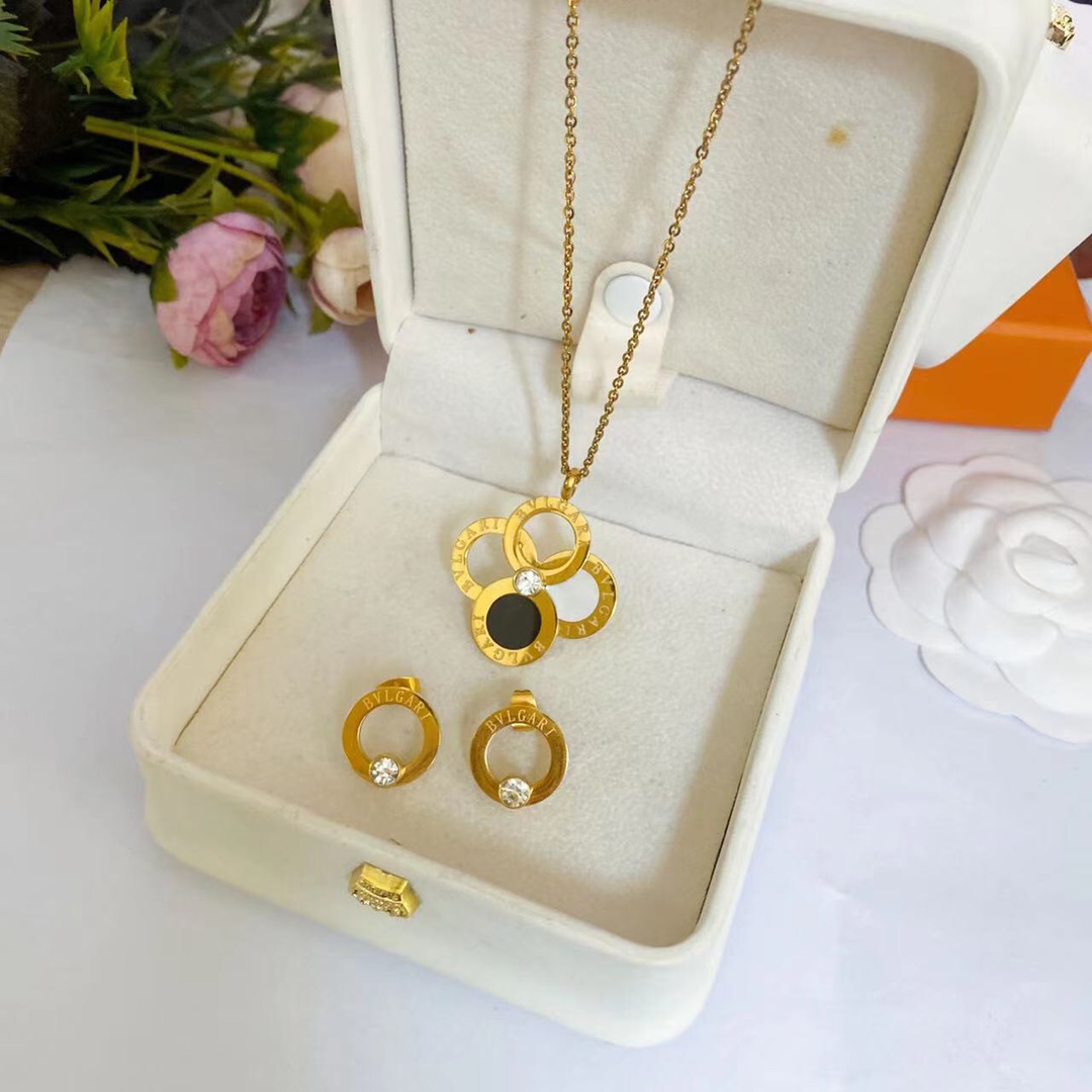 Bvlgari earrings+necklace 1 set 112618