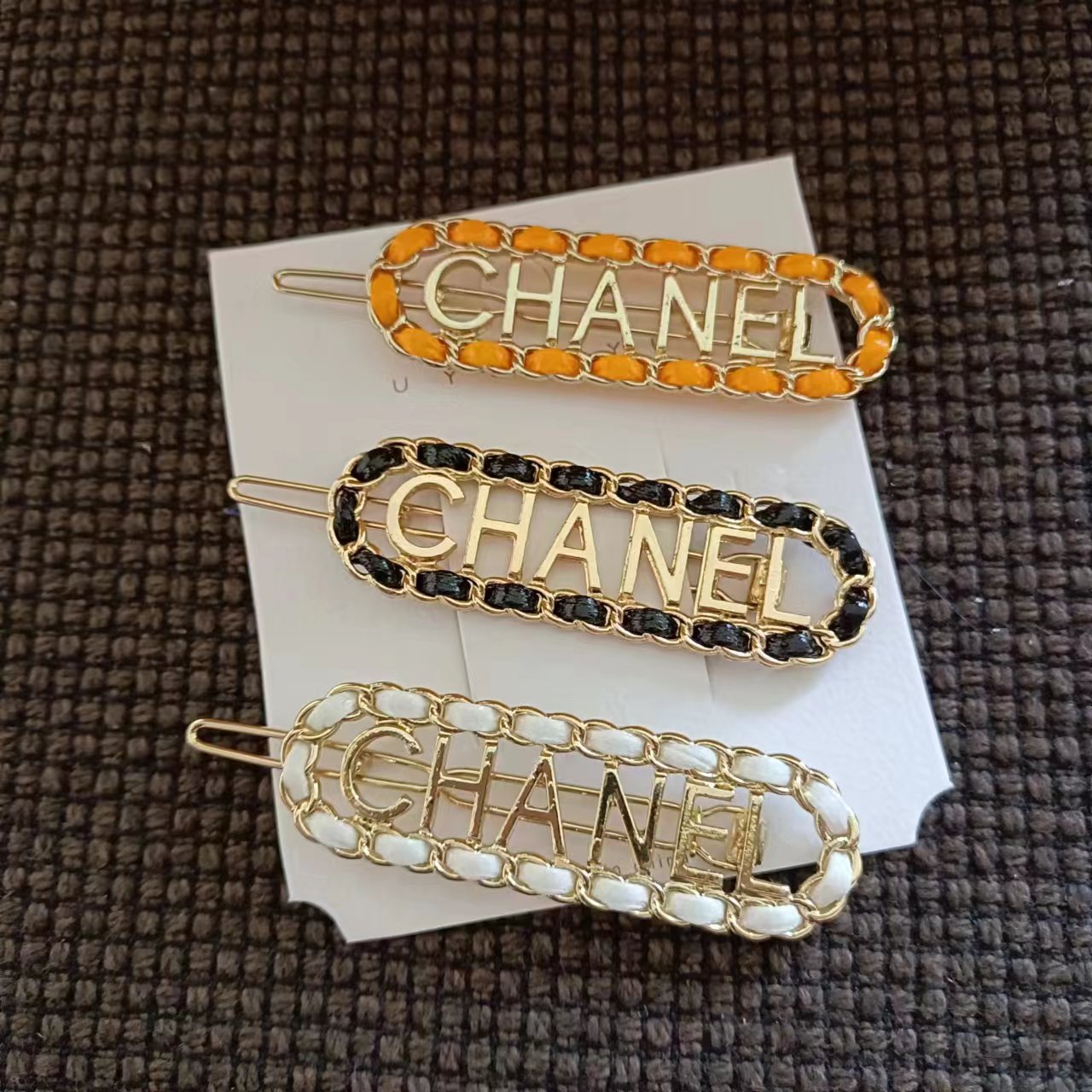 Big sale! New Chanel leather hairclip