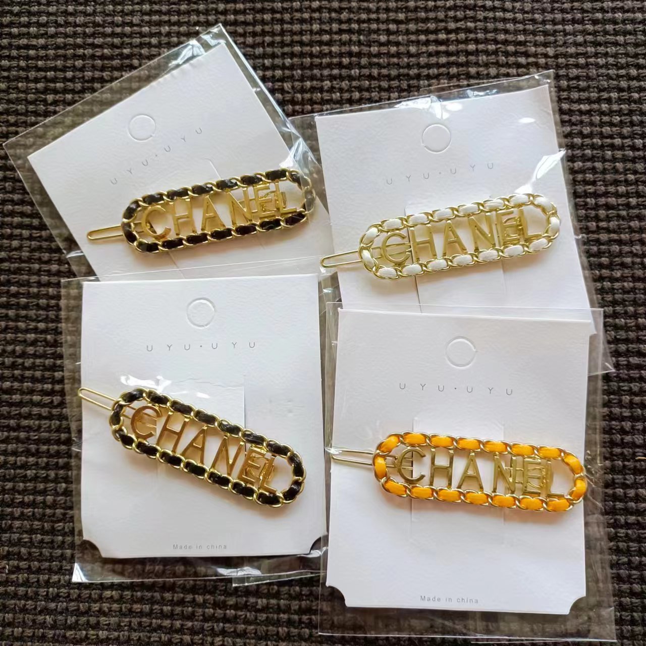 Big sale! New Chanel leather hairclip