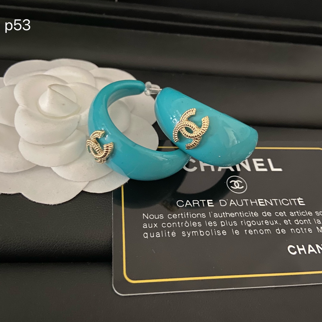p53 Chanel blue earrings