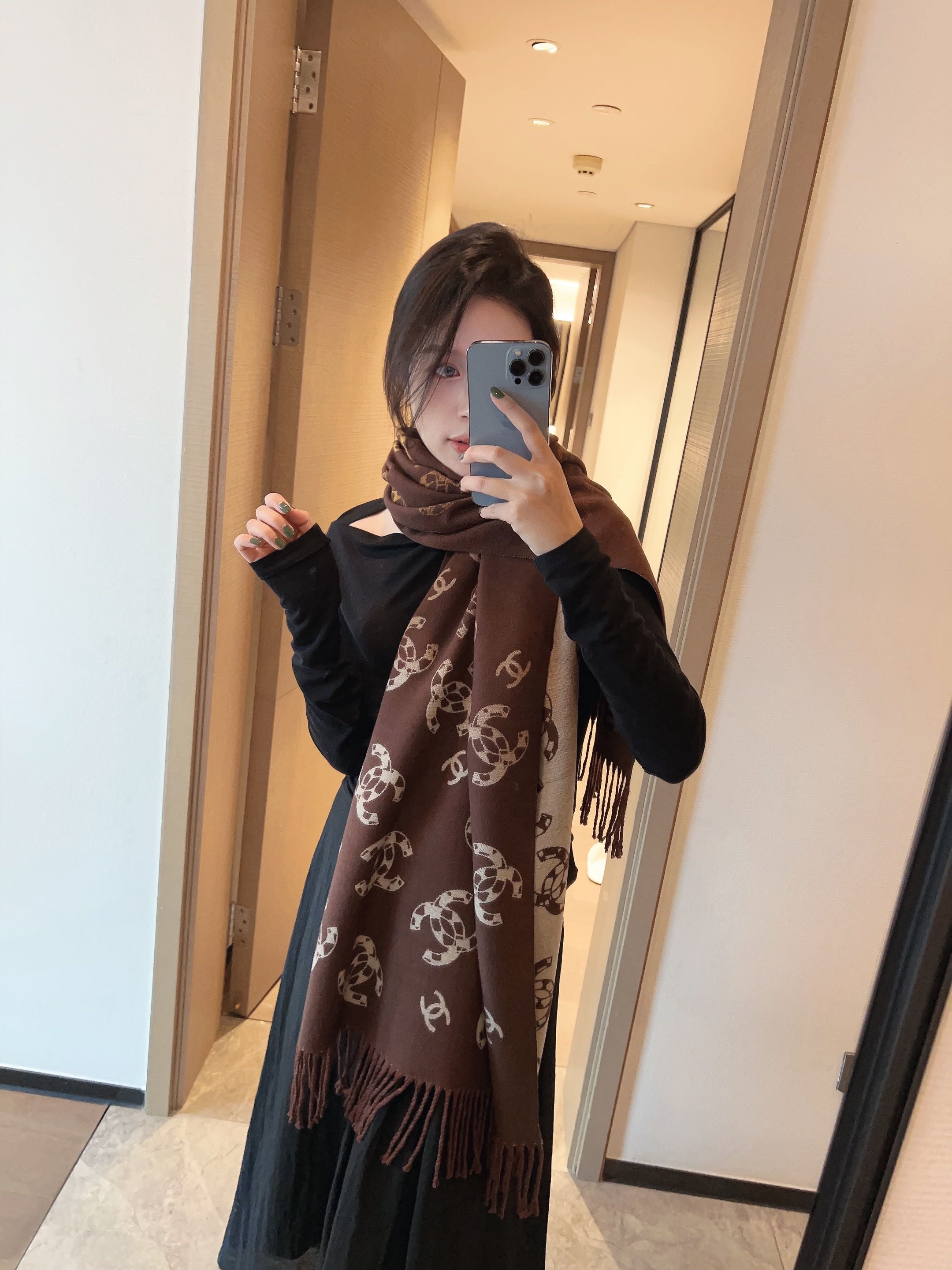 Chanel cashmere Scarf 112788