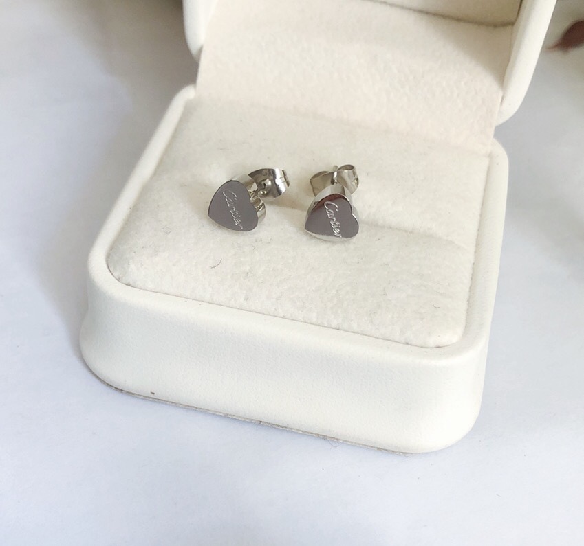 Cartier silver heart earrings 112818