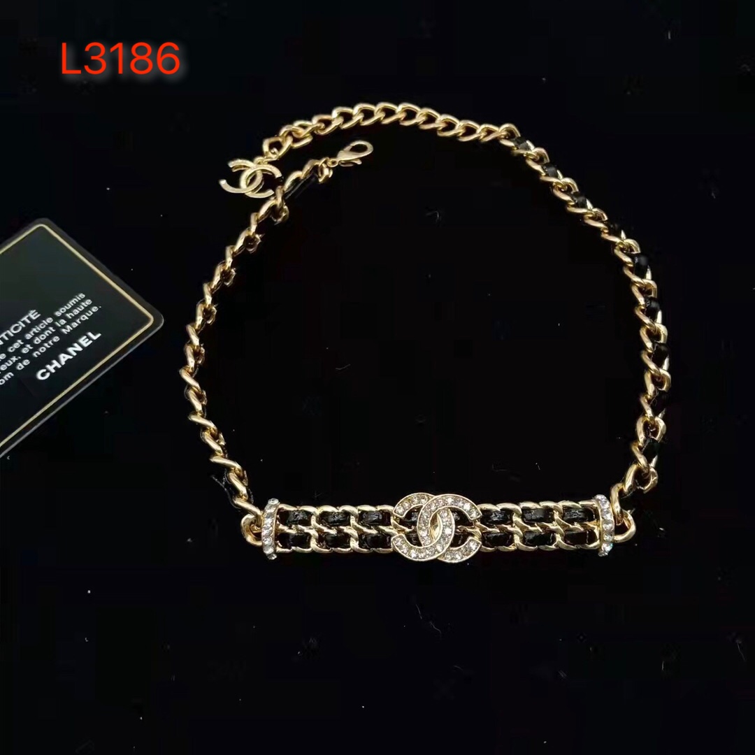 Chanel choker leather necklace 113143