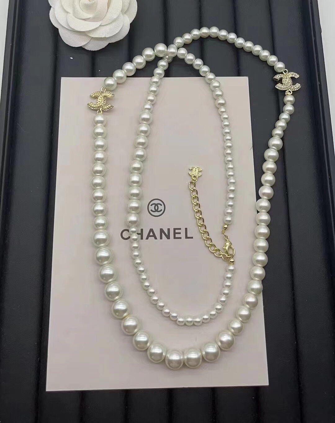 Chanel pearls long necklace 113224