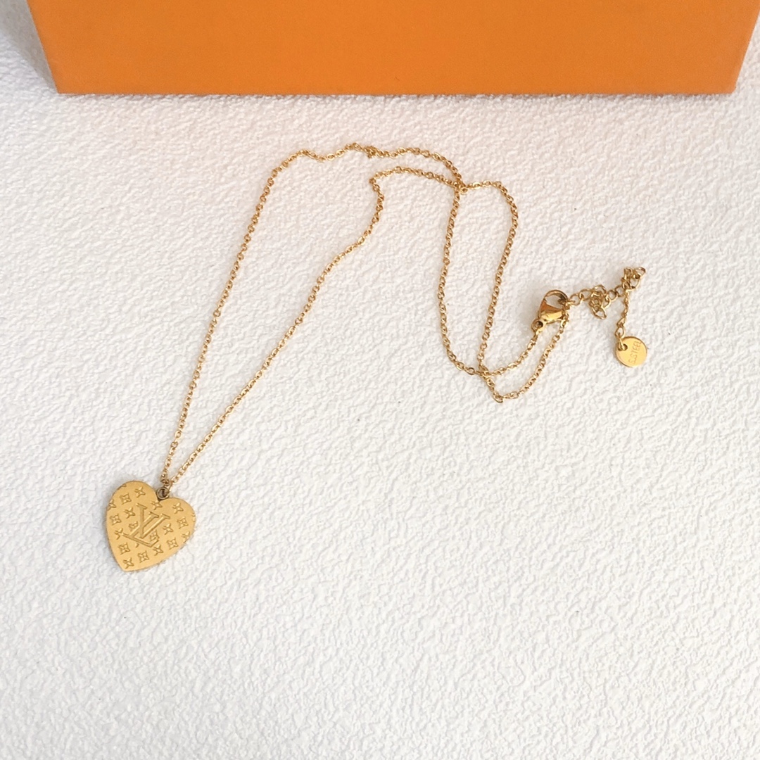 LV Louis vuitton gold heart necklace 113336