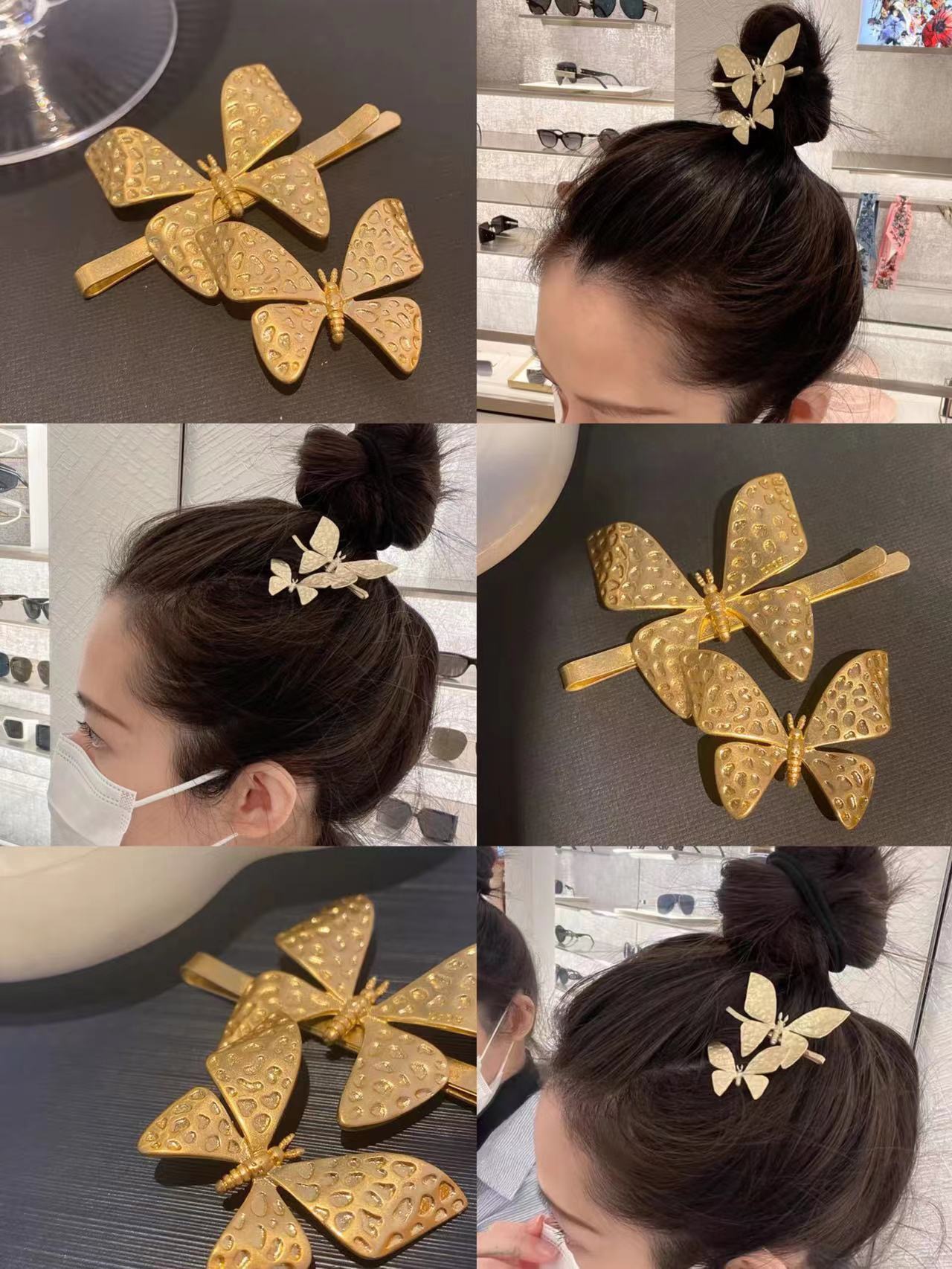 FS7084  Dior butterfly hairclip