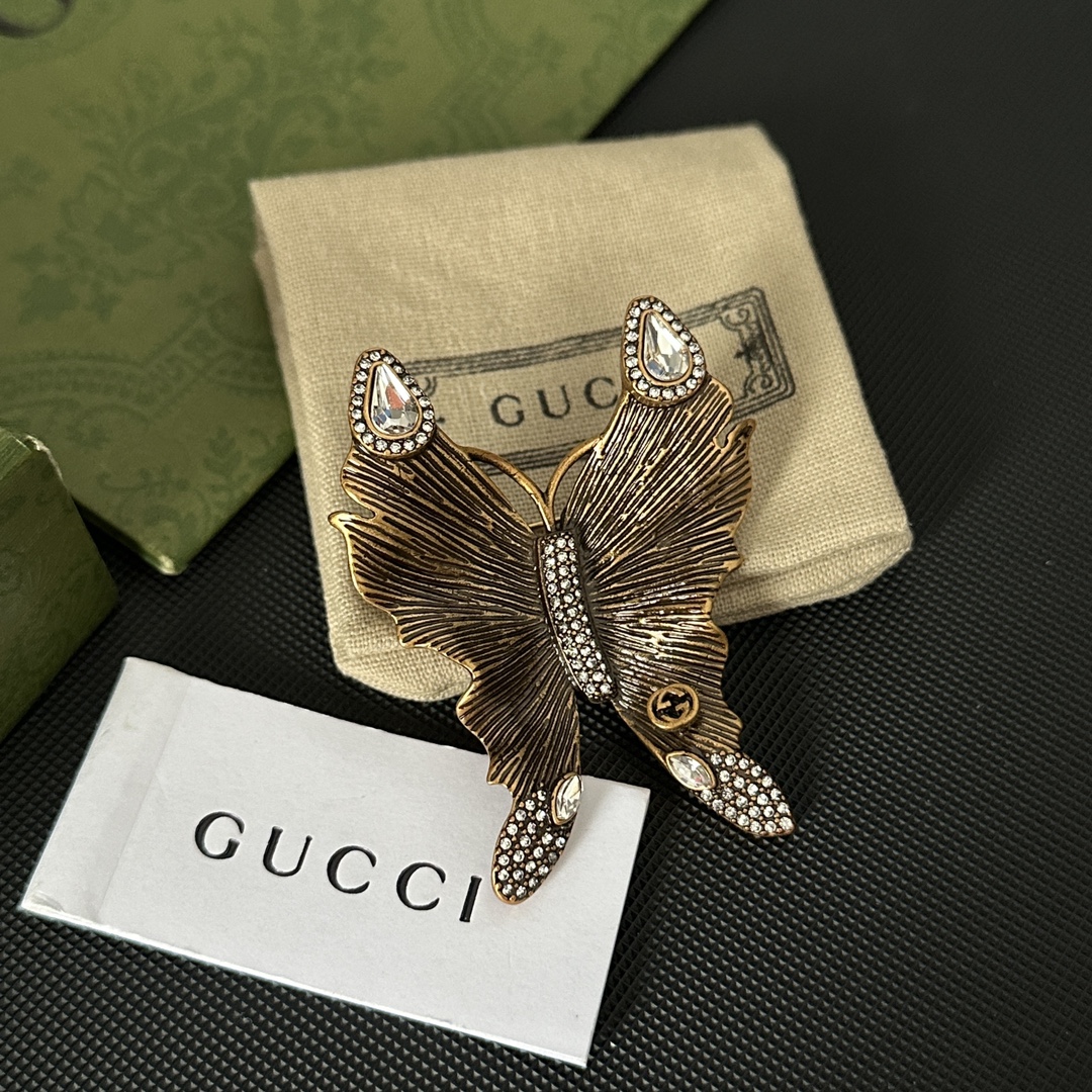 C378 Gucci butterfly brooch