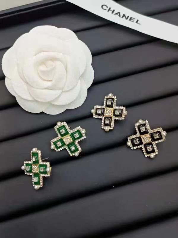 Chanel cross earrings 113472