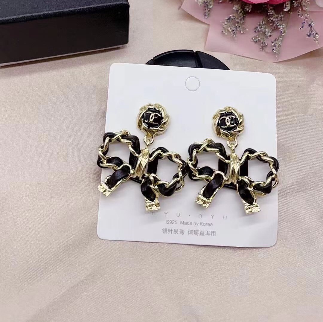 Chanel bow earrings 113467