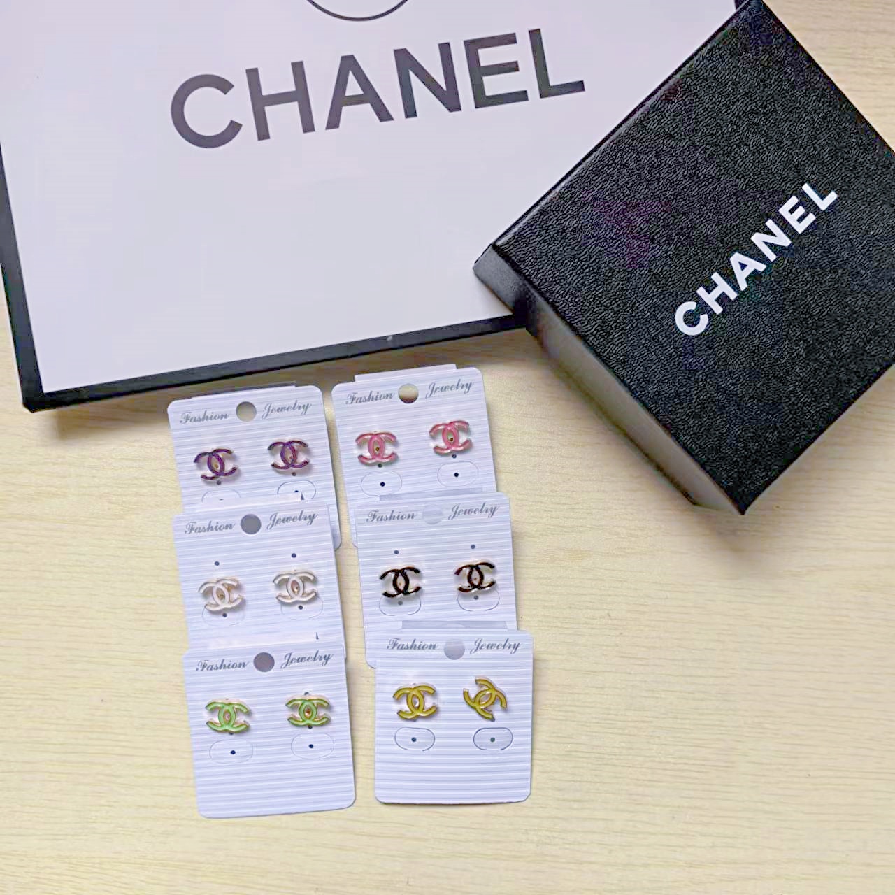 Chanel candy color cc earrings