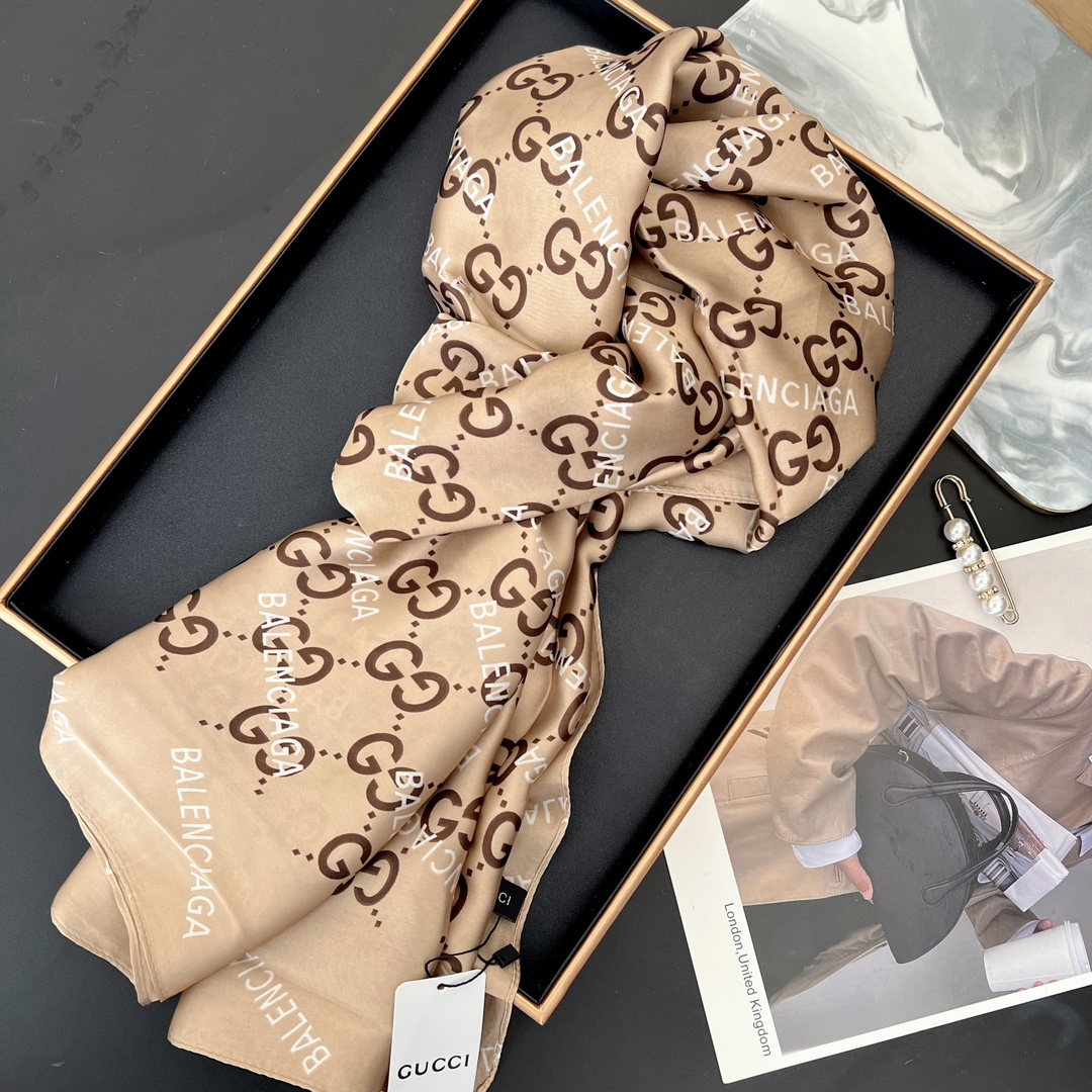 Gucci Balenciaga silk scarf 113890